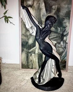 Tall Retro Sculpture Sign Austin Prod. 1991-DANEL-Sculpture/Black/Silver-Dancer - Picture 1 of 24