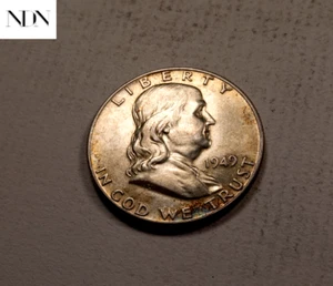 1949 Franklin Half Dollar - Uncirculated (toned) - 90% Silver - #H821 - Bild 1 von 5