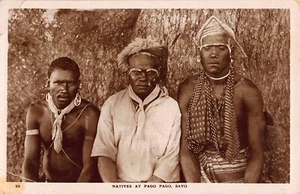jyg10: NATIVES AT PAGO PAGO, IN AMERICAN SAMOA: Vintage RPPC/postcard - Picture 1 of 2