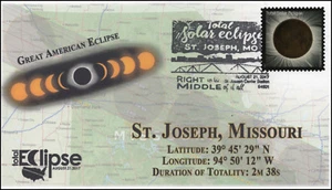 17-240, 2017, Total Solar Eclipse, St Joseph MO, Event Cover, Pictorial Cancel,  - Picture 1 of 1