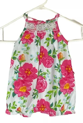 Mameluco de una pieza de encaje floral de primavera sin mangas para principiantes bebés niñas 3M nuevo con etiquetas Foto 1 de 3