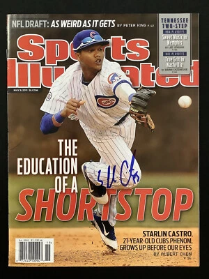Starlin Castro Signed Sports Illustrated 5/9/11 No Label Cubs Baseball Auto JSA - Image 1 of 4