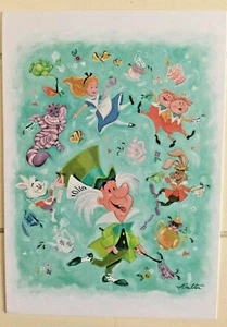 Disney WONDERGROUND Postal Brindis de los Toon por John Coulter Alice Sombrerero Loco - Imagen 1 de 2