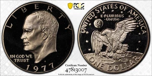 1977-S Ike $1 Eisenhower Dollar PCGS PR69CAM Protected by Gold Shield & TrueView - Picture 1 of 3