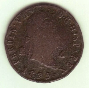 Spain Coin Fernando VII - 4 Maravedis - Year 1829 - Segovia - Copper - Picture 1 of 2