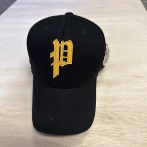 EBBETS FIELD FLANNELS x AMERICAN EAGLE AE Black/Yellow BASEBALL HAT Flex Cap S/M - Picture 1 of 7