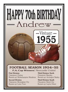 PERSONALISED 70TH BIRTHDAY FOOTBALL SUPPORTER CARD DAD SON BROTHER UNCLE ETC - Picture 1 of 21