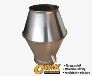 Deflektorhaube Abluftkopf mit Bord verzinkt Absaugrohr Spannringverbindung - Bild 1 von 1