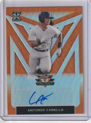 antonio cabello 2020 leaf valiant rookie auto orange 20/75 rangers - Image 1 of 2