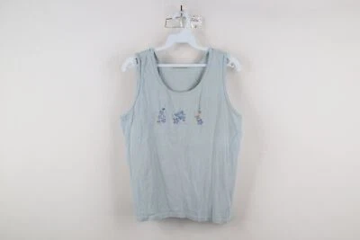 Camiseta sin mangas vintage años 90 Columbia para mujer mediana envejecida deletreada flor Foto 1 de 4