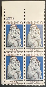 Scott#: 2165 - Christmas 1985: Luca della Robbia 22¢ 1985 Plate Block MNHOG - Picture 1 of 1