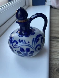 Vintage Goebel Jug With Stopper Stoneware Blue White - Picture 1 of 4