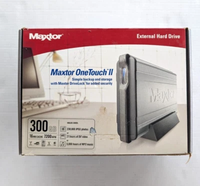 Maxtor OneTouch II External Hard Drive 300GB 7200 RPM New Open Box - Image 1 of 4