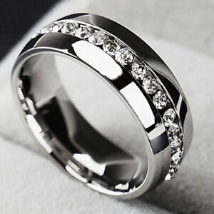 Stainless Steel Rings Band Ring for Womens Mens Ring Fashion Jewelry Size 12