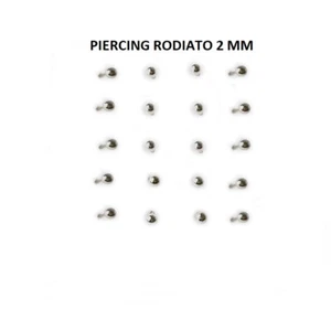 4 Orecchino Naso Piercing Nasino In Argento 925 Pallino 2 mm Rodiato - Foto 1 di 2