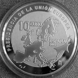 Spain 10€ Silver Proof 2002 EU Presidency - Picture 1 of 2
