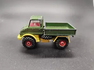 Vintage 70s Corgi 406 UNIMOG Diecast Work Truck Mercedes-Benz Green & Yellow - Picture 1 of 12