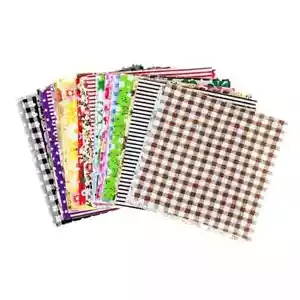 100Pcs DIY Assorted Square Bundle Quilt Quilting Cotton Fabric Mixed Colors - Picture 1 of 2