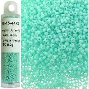 Miyuki Round Seed Beads Size 15/0 8.2GM DURACOAT Opaque Seafoam Green 15-4472 - Picture 1 of 6