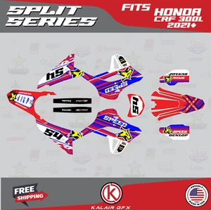 Graphics Kit for Honda CRF300L CRF 300L 2021+ Split Series - Red Blue - Picture 1 of 6