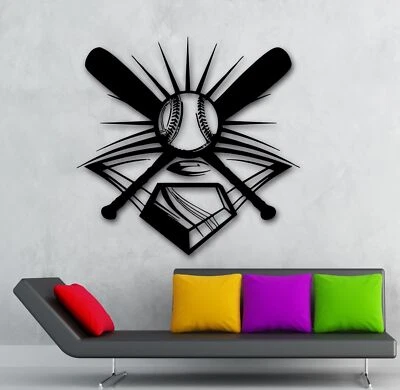  Mural de pared pegatina de vinilo para decoración de bate de pelota juego deportivo de jugador de béisbol (i014) Foto 1 de 4