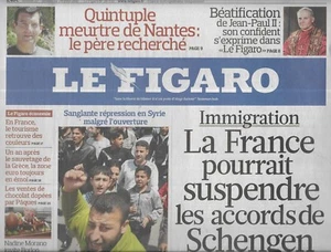 El Figaro N º 20753 24/04/2011 Goodbye Schengen?/Supresión Syrien / Rembrandt - Imagen 1 de 4