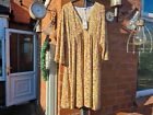 Boden Easy Jersey Empire Mini Dress Size 14L -  Yellow Floral  D0149 -NOR1