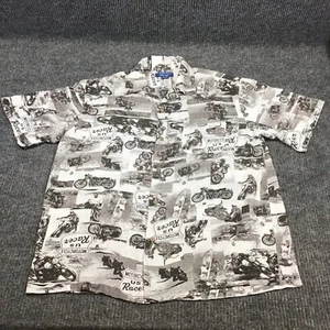 Camicia Puritan da uomo maniche corte bottoni casual rayon stampa moto media - Foto 1 di 15