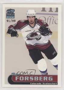 1999-00 Pacific Paramount Platinum /99 Peter Forsberg #63 HOF