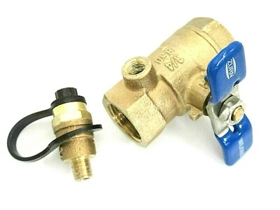 Zurn Wilkins Ball Valve with Test Cock 850T 3/4" 400 PSI Non-Potable Use Only