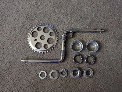 LUCKY 7 SCHWINN STYLE BICYCLE SPROCKET 36T, CRANKS 5 &1/2",& BOTTOM BEARING SET - Image 1 of 3