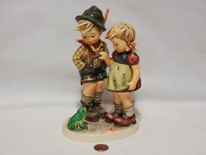 M I Hummel Timid Little Sister Figurine Vintage Goebel 394 boy girl frog Germany - Picture 1 of 15