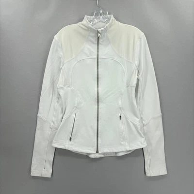 Chaqueta deportiva Lululemon Define para mujer 10 blanca cremallera completa bolsillos para los pulgares Foto 1 de 4