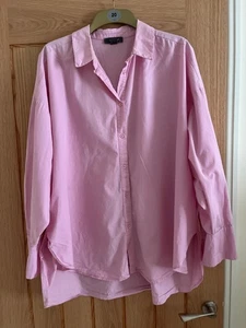 Primark Pink Cotton Oversized Shirt, Blouse, Top, Size 20-22-24 - Picture 1 of 5