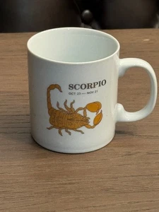 Taza de café Scorpio Astrology signo del zodiaco - blanca vintage - Imagen 1 de 9