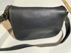 Vintage Coach Patricia's Legacy Shoulder Cross Body Bag Black Leather Flap Purse - Picture 1 of 18
