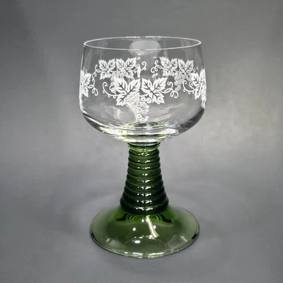 De colección Luminarc Roemer Copa de Vino Grabada Uvas Verde Colmena Tallo Repuesto Foto 1 de 4