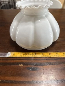 Milk Glass Oil Lamp Shade with 7 inch Fitter - Picture 1 of 6