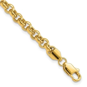 14kt Solid Yellow Gold Rolo Chain Necklace - Picture 1 of 2
