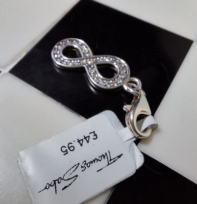 Thomas Sabo Infinity Eternity Spirituality Philosophy CZ Number 8 Silver Charm - Image 1 of 4