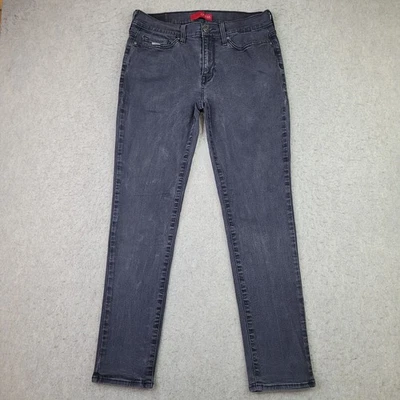 Jeans Guess Hombres 34x30 Negro Brit Rocker Calce Ajustado Cónico Elastizado Lavado Oscuro Denim Foto 1 de 4