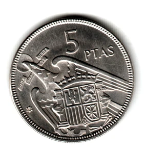 ESPAÑA: 5 Pesetas FRANCO 1957 estrella 61 año 1961 Calidad Sin circular - Imagen 1 de 2