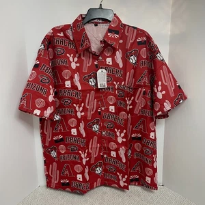 Arizona Diamondbacks Mens L Game Day Promo Lightweight Button up Camp Shirt NWT - Picture 1 of 6