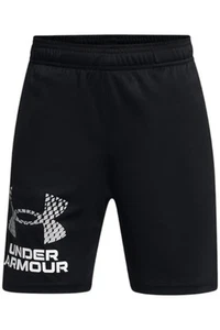 Under Armour Boys Tech Logo Shorts Black/Mod Gray - Picture 1 of 2