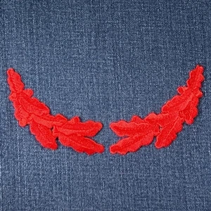 Scrambled Eggs Patch Set Red Military Captain Hat Embroidered Oak Leaves Badges - Picture 1 of 2