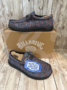 NEW Limited Edition Billabong 2 Hey Dude Wally Shoes Men’s 9 Surfer New In Box - Picture 1 of 13