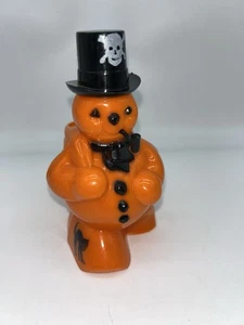 Muñeco de nieve de plástico duro Rosen Rosbro de Halloween de colección difícil de encontrar con tubo y calavera y gato 1D - Imagen 1 de 17