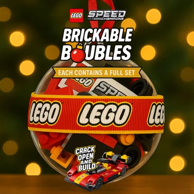 LEGO Speed Champions Ferrari Micro Build  (Brickable Bauble Christmas Ornament) - Image 1 of 4