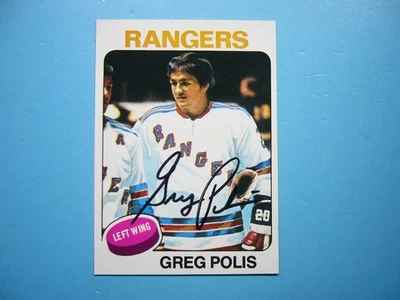 1975/76 O-PEE-CHEE HOCKEY CARD #201 GREG POLIS EX/NM SHARP!! AUTO AUTOGRAPH OPC - Image 1 of 3