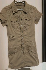 Guess Jeans Khaki Dress Size Large Y2K Vintage Grunge - Picture 1 of 10